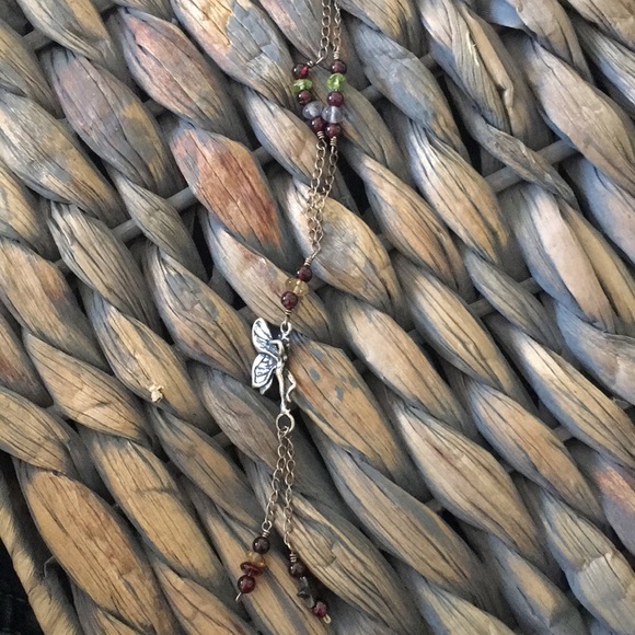 925 Sterling Beaded Fairy Hematite Heart Necklace - Picture 2 of 8